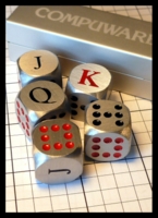 Dice : Dice - Poker Dice - Compuware Aluminum Poker Set - Ebay Sept 2014